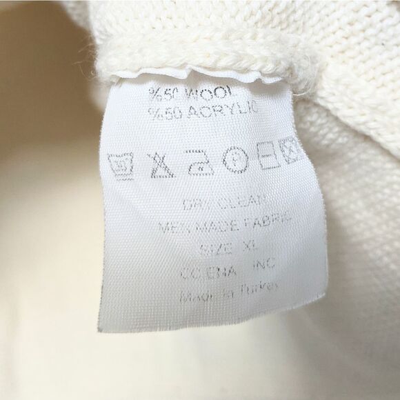 GAIA Cream Minimalist Zip Front Knit Jacket L - Picture 4 of 5